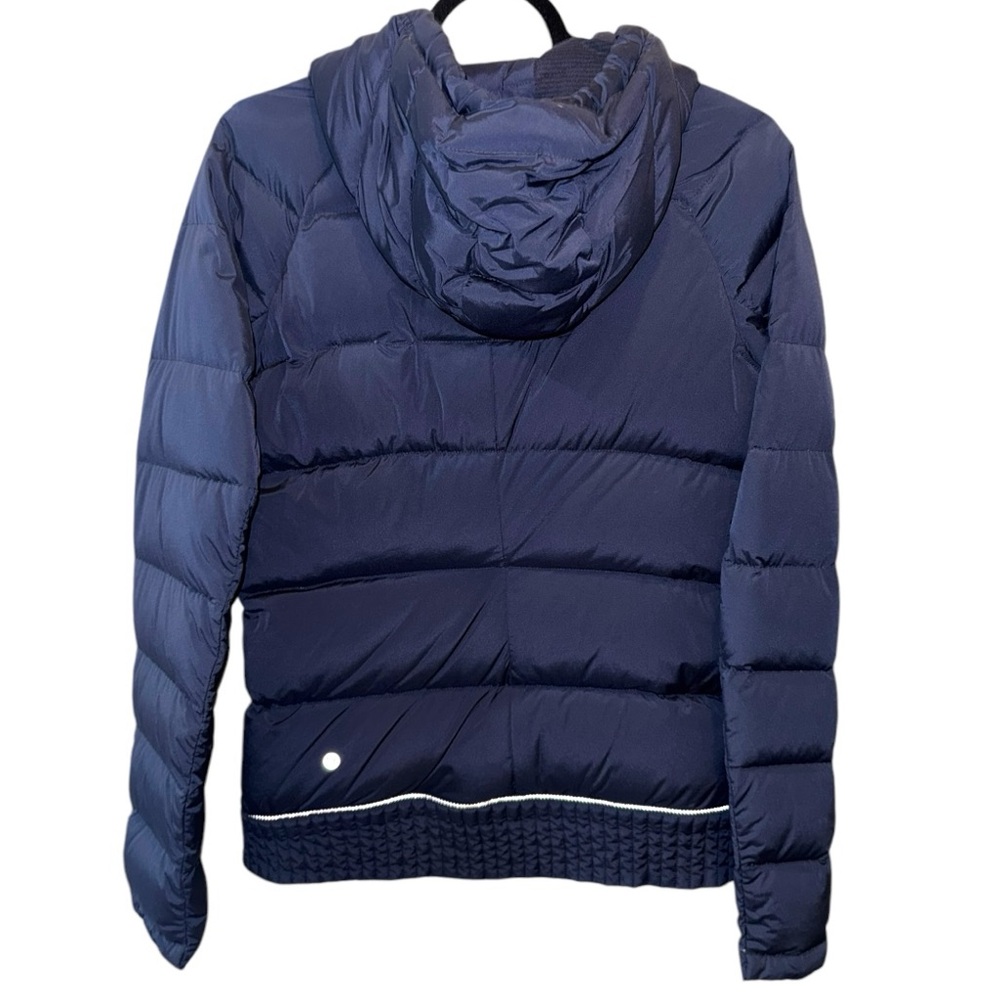 LULULEMON Fluffed Up Puffer Pullover Inkwell Goose Down Hoodie Jacket Size 6 - Picture 4 of 11